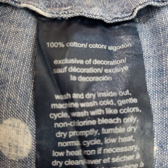 Tommy Hilfiger Button-Down Shirt NWOT MEDIUM Blue Polka Dot Roll-Tab Sleeves - Picture 8 of 8